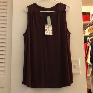 Zariyah Split Neck Mixed Material Knit Top